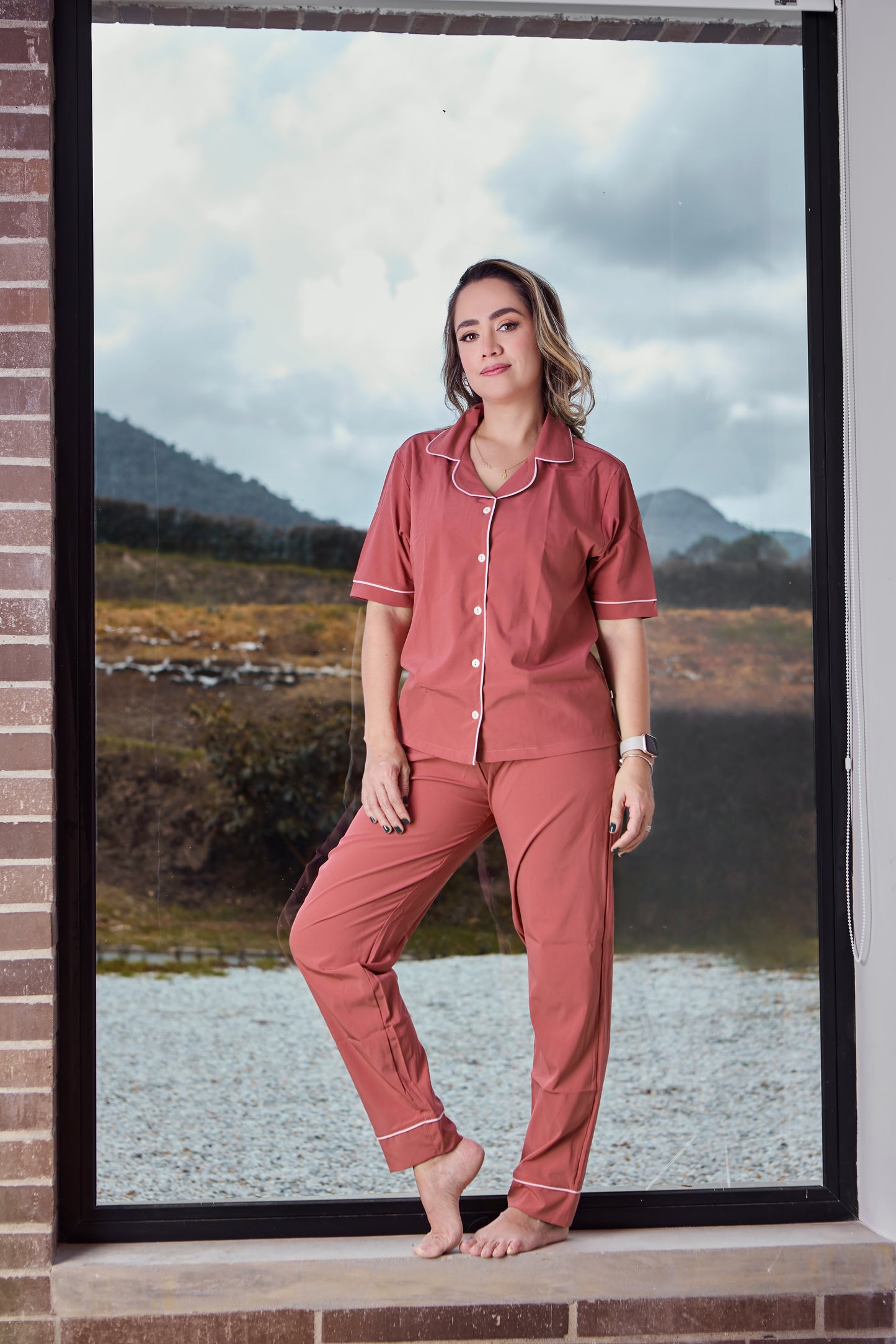 Pijama Pantalón Largo Manga Corta